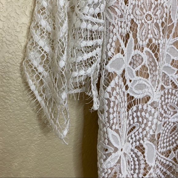 Express Laced Blouse White and Beige - Picture 4 of 6